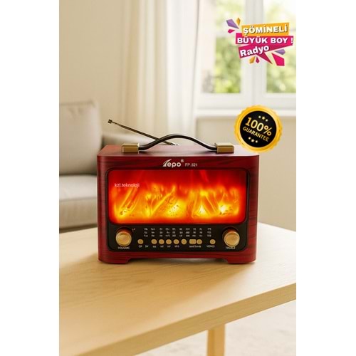 FP-821 ŞÖMİNELİ NOSTALJİK RADYO