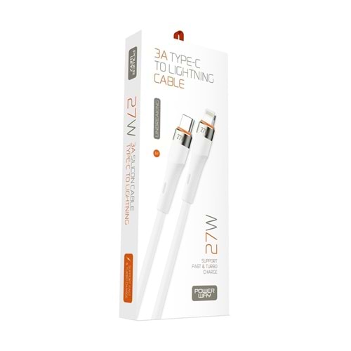 Powerway SCL27 Type-C To Lighting Cable - Iphone 27W 3A Şarj Kablosu
