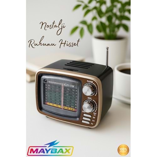 KTF-1641 BLUETOOTH GÜNEŞ ENERJİLİ NOSTALJİK RADYO
