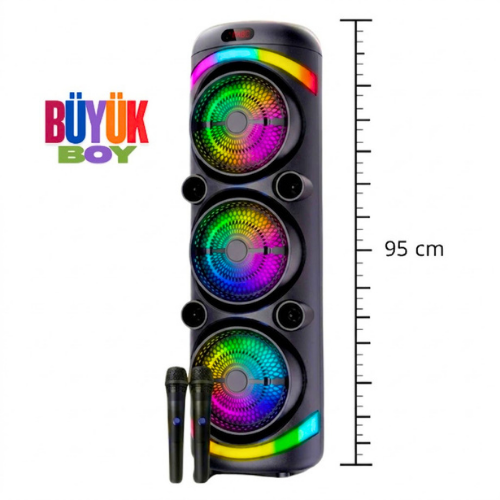 KTS-2143 IŞIKLI KABLOSUZ MİKROFONLU SES SİSTEMİ