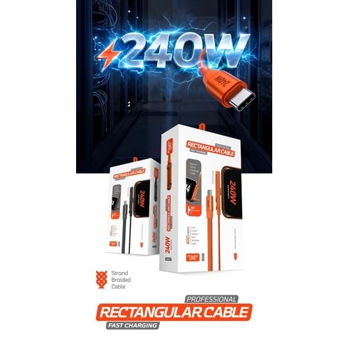 Powerway R240W Type Usb C Kablo Hızlı Şarj destekli Standlı kablo