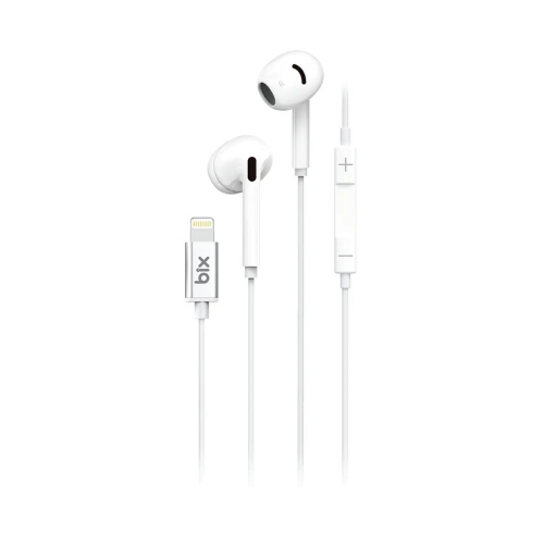 Bix HF01LBT 10mm Dinamik Net Ses Hi-Fi iPhone için Lightning Kablolu Bluetooth Çipli Kulak İçi Kulaklık Beyaz