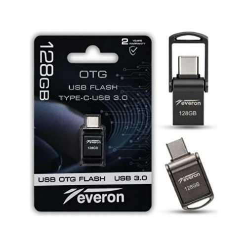 Everon EVR-OTG-128 128 GB OTG TypeC USB 3.0 Metal Flash Bellek