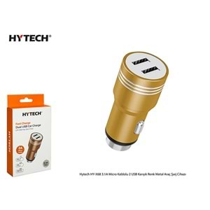 HYTECH HY-X68M 3,1A MİCRO KABLOLU 2 USB KARIŞIK RENK METAL ARAÇ SARJ CİHAZI