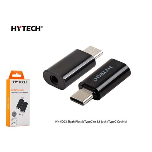 HYTECH HY-XO23 Siyah Plastik TypeC to 3.5 jack+TypeC Çeviric