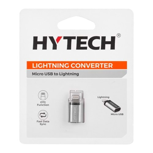 HYTECH HY-XO25 GÜMÜŞ METAL MİCRO USB 5pin F to Lightning M ÇEVİRİCİ