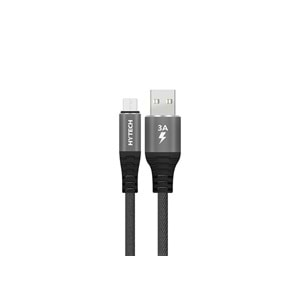 HYTECH HY-X210 3A MİCRO USB 1m gri/Kırmızı DATA+SARJ KABLOSU