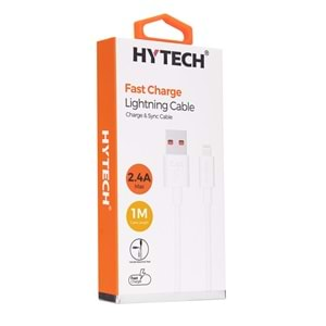 HYTECH HY-X94 1m 2.4A iPHONE Lightning BEYAZ ŞARJ KABLOSU