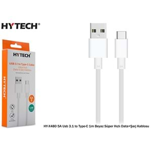 HYTECH HY-X480 5A USB 3.1 to TYPE-C 1m SÜPER HIZLI DATA+ŞARJ KABLOSU