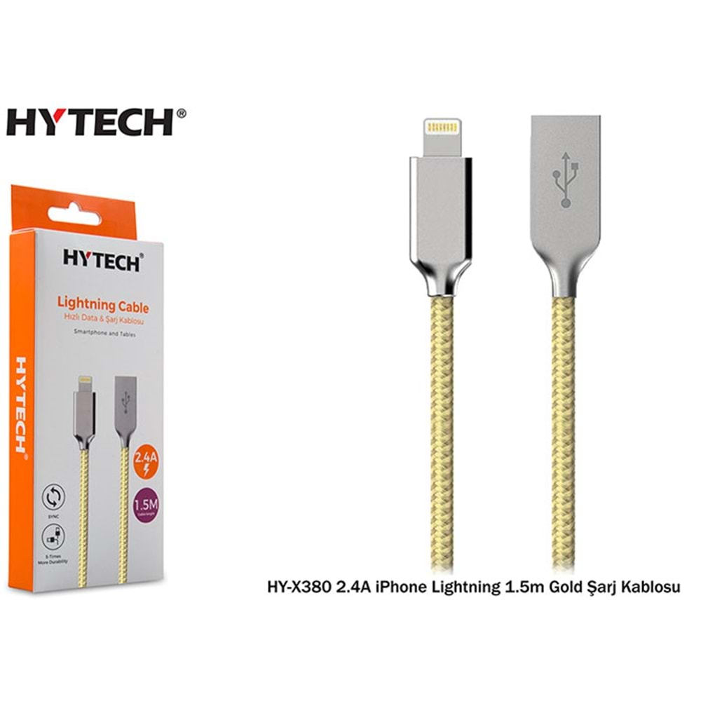 HYTECH HY-X380 2,4A IPHONE LIGHTNİNG 1,5m ŞARJ KABLOSU