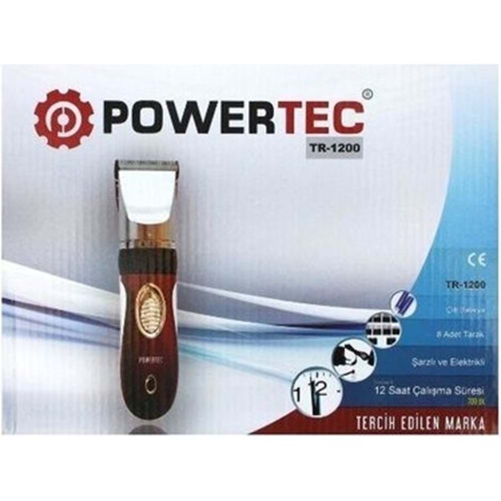 POWERTEC TR-1200 PROFESYONEL SAÇ SAKAL TRAŞ MAKİNASI