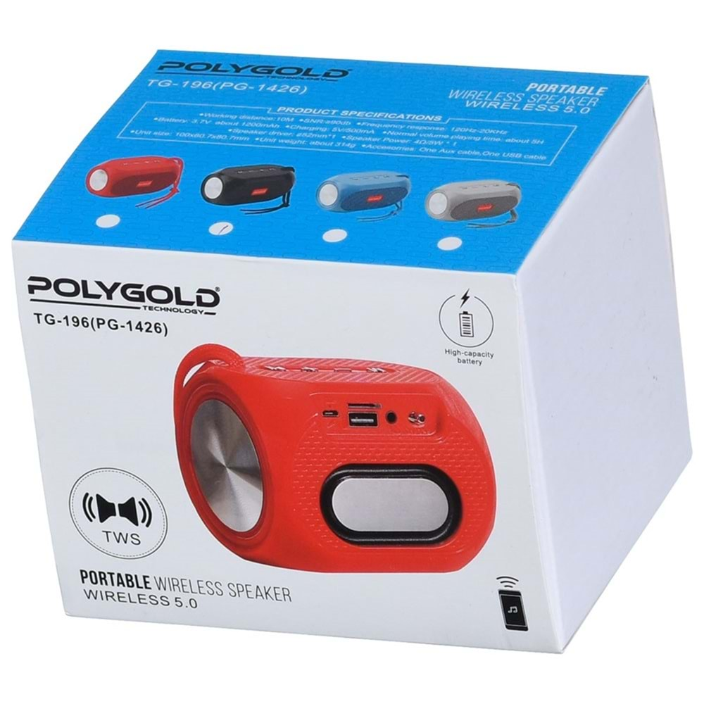 POLYGOLD TG-196 BLUETOOTH MÜZİK ÇALAR PG-1426