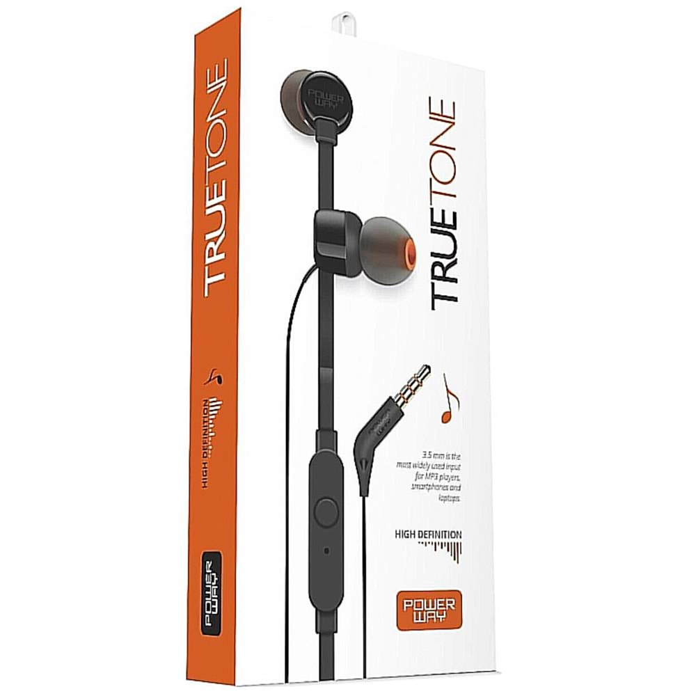 POWERWAY TRUETONE 3,5mm JACK RENKLİ KULAK İÇİ KUALKLIK