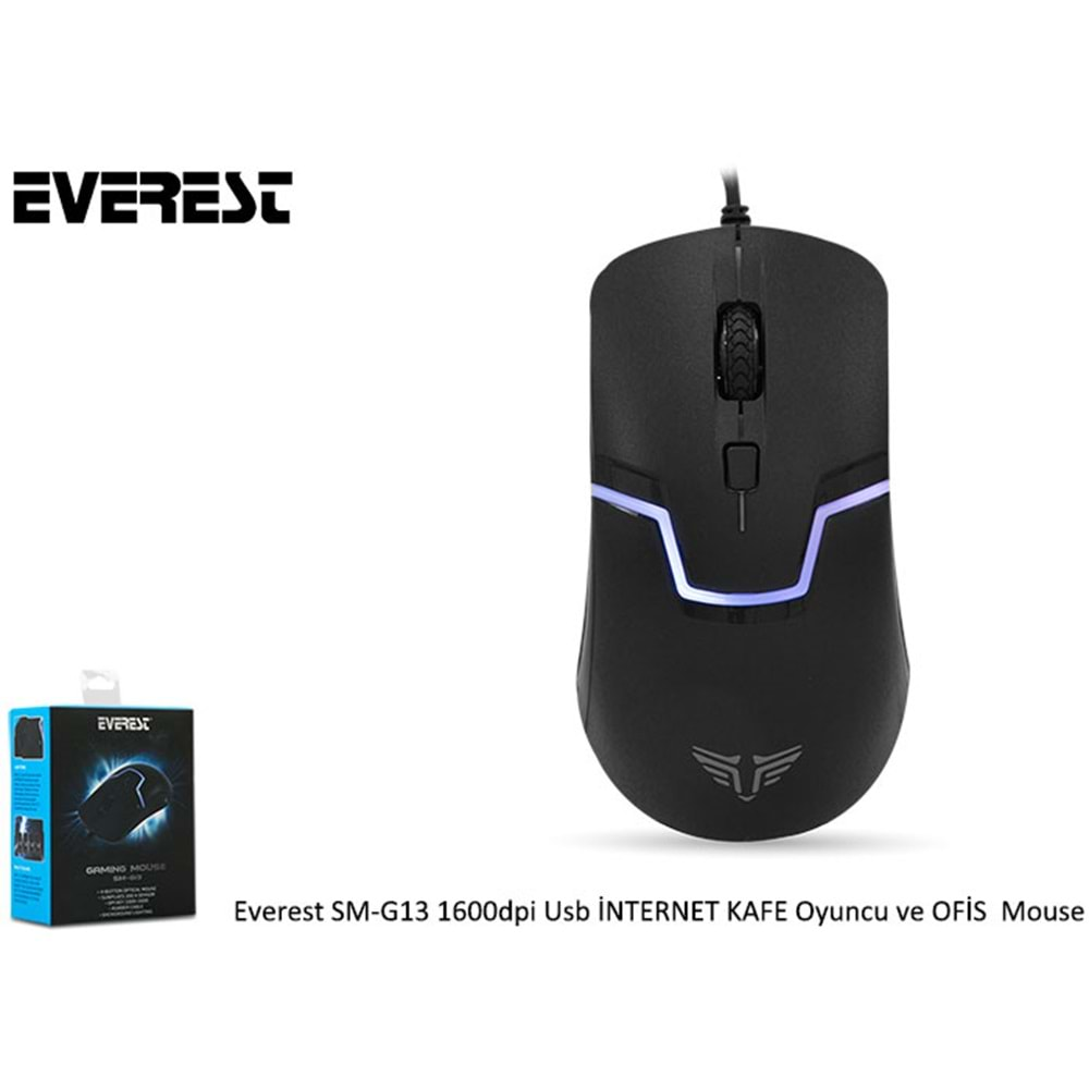 EVEREST SM-G13 1600dpi USB İNTERNET KAFE OYUNCU ve OFİS MOUSE