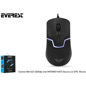 EVEREST SM-G13 1600dpi USB İNTERNET KAFE OYUNCU ve OFİS MOUSE