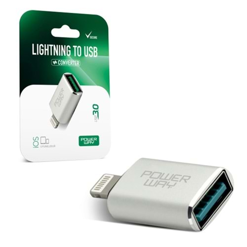 Powerway ip1 Lightning To Usb 3.0 (Yüksek Hızlı) Veri Aktarımı Apple Uyumlu Otg Çevirici Dönüştürücü