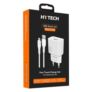 Hytech HY-XT50M 12W 2,4A Micro USB Kablolu Beyaz kablo + Ev Şarj Cihazı