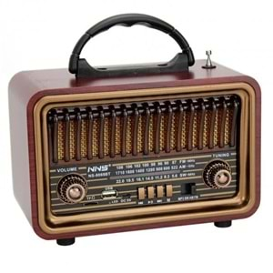 NNS NS-8069 BLUETOOTHT AHŞAP NOSTALJİK RADYO