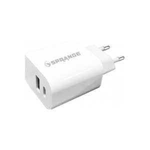 Sprange PTC18 USB-C USB-A QC 3,0 27W Hızlı Şarj Başlığı