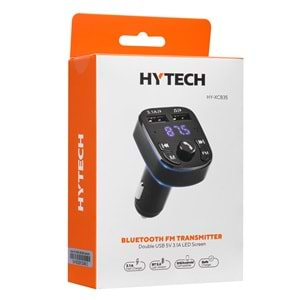 Hytech HY-XCB35 Çift USB 5V 3.1A LED Ekran USB Siyah Bluetooth Fm Transmitter