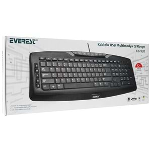 Everest KB-920 Siyah USB Full Boy Q Ofis 14 Multimadia Tuşlu Klavye