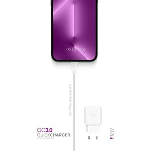 POWERWAY QCL30 İPHONE (QC3.0) 18W HIZLI ŞARJ SETİ