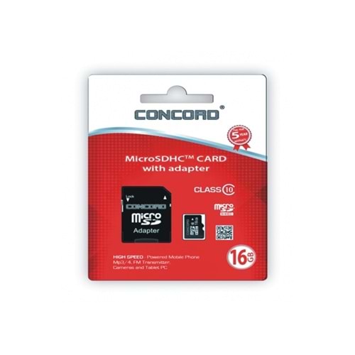 Concord C-M16 16 GB Micro SD Adaptörlü Class 10 Hafıza Kartı