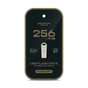 Powerway Premium 256 GB USB 3.1 Metal Gövde Ultra Hızlı Flash Bellek Data Traveler