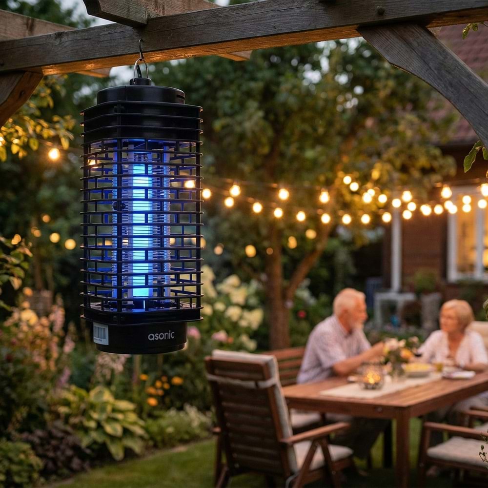 Asonic S24 PRO Kokusuz Taşınabilir LED Mavi Işıklı Sinek Öldürücü Siyah 4W Açılabilen Alt Kapak