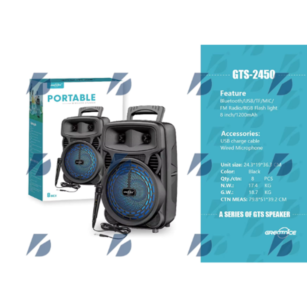 GTS-2450 IŞIKLI MİKROFONLU SES SİSTEMİ