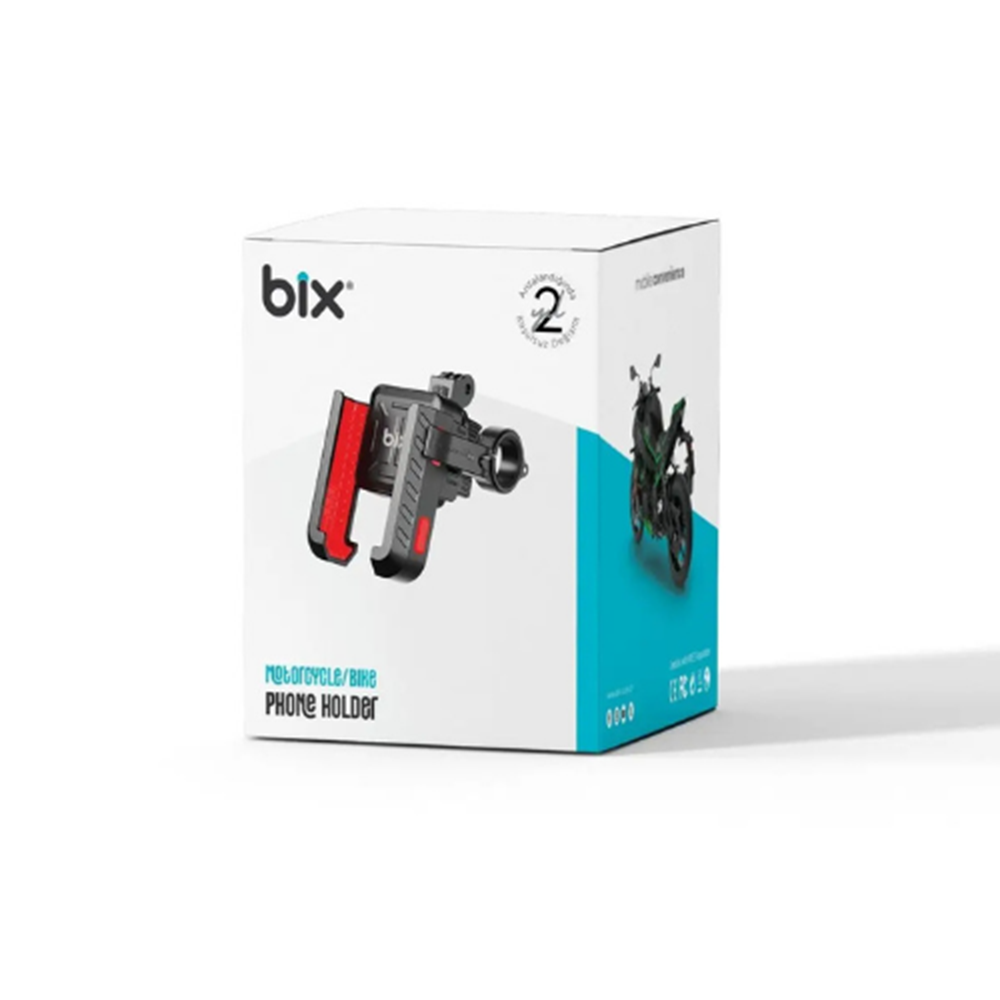 Bix BPH03 Gidon Bağlantılı 360° Derece Ayarlanabilir 3.5”-7.2” Telefonlar ile Uyumlu Handlebar Motosiklet Bisiklet Telefon Tutucu