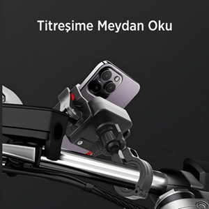 Bix BPH03 Gidon Bağlantılı 360° Derece Ayarlanabilir 3.5”-7.2” Telefonlar ile Uyumlu Handlebar Motosiklet Bisiklet Telefon Tutucu